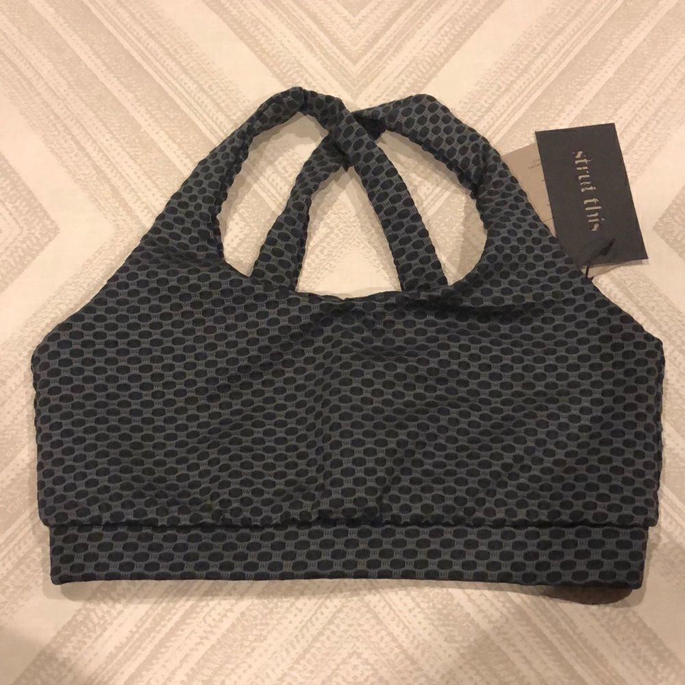 Strut This Textured Gray Criss Cross Sports Bra